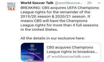 UEFA Champions League: CBS acquires rights for 2019-20, 2020-21 - Sports  Illustrated