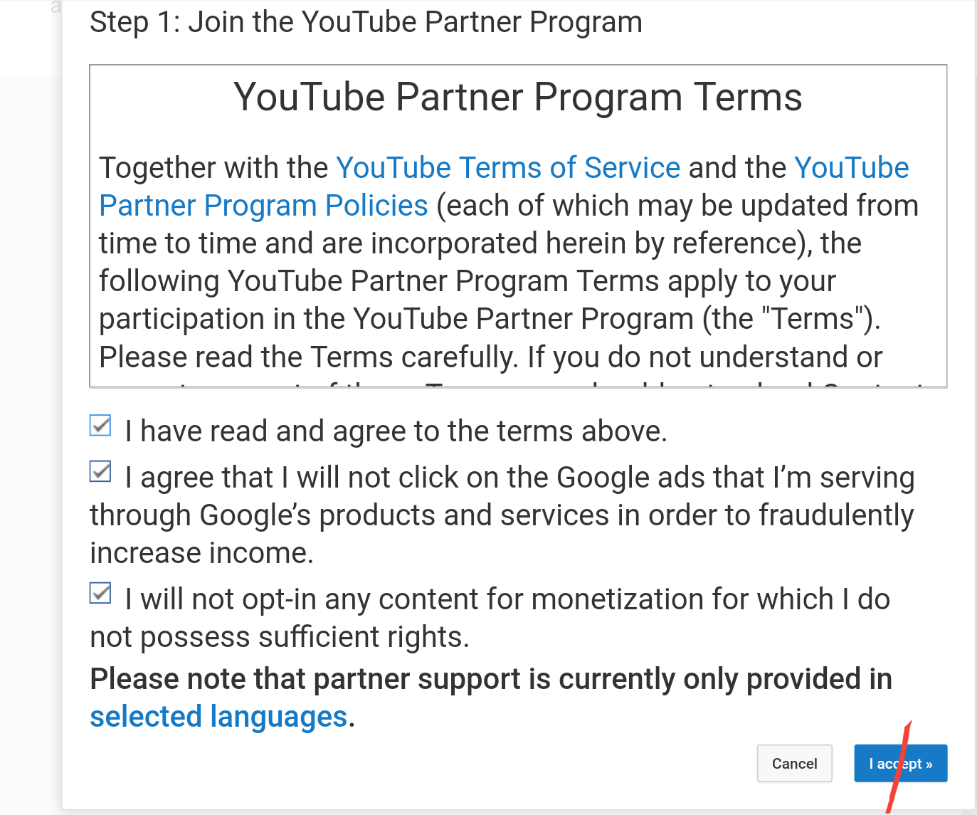 Google YouTube channel adsense